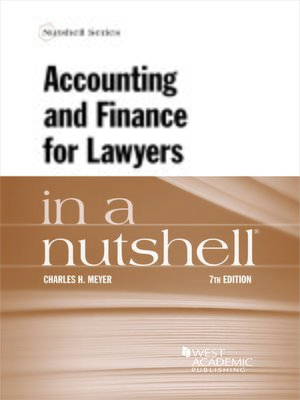 cover image of Accounting and Finance for Lawyers in a Nutshell